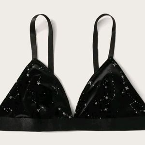 Star Print Velvet Bralette